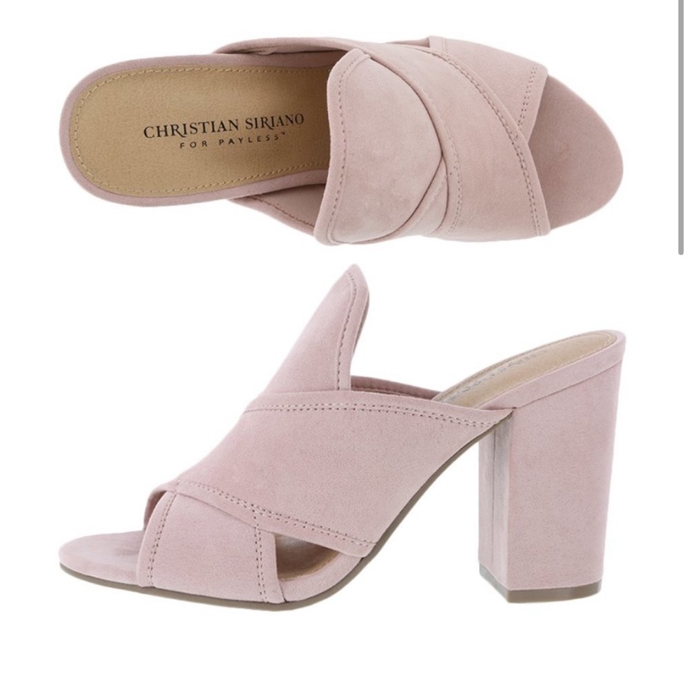 Christian Siriano Pink Suede Block Heel 💓